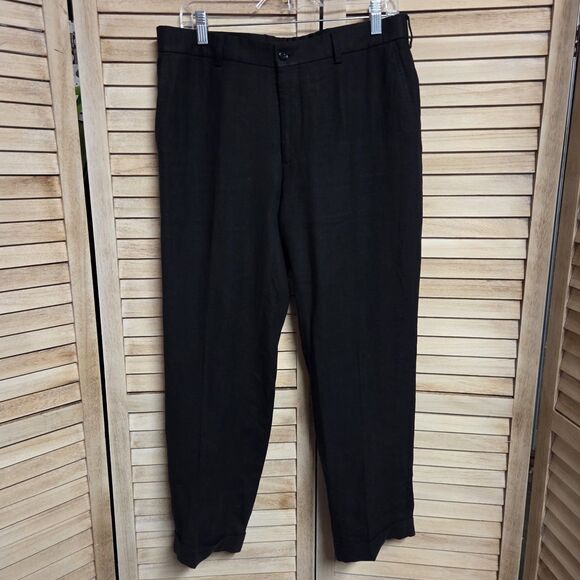 Ralph Lauren Black Label Other - RALPH LAUREN Black Label Mens 100% Linen Black Straight Leg Pants Black 32X37.5
